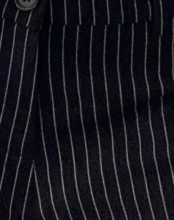 Motel Rocks Tailoring | Wide Leg Pants-Abba Low Rise Trouser in Black Pinstripe Tailoring blackpinstripe