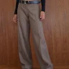 Motel Rocks Tailoring-Abdel Faux Wool Tailored Trouser in Walnut