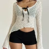 Motel Rocks Long Sleeve Tops | Lace Tops-Adas Unlined Long Sleeve Top in Lace Ivory