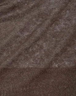 Motel Rocks Long Sleeve Tops-Addison Long Sleeve Sheer Knit Top in Dark Chocolate
