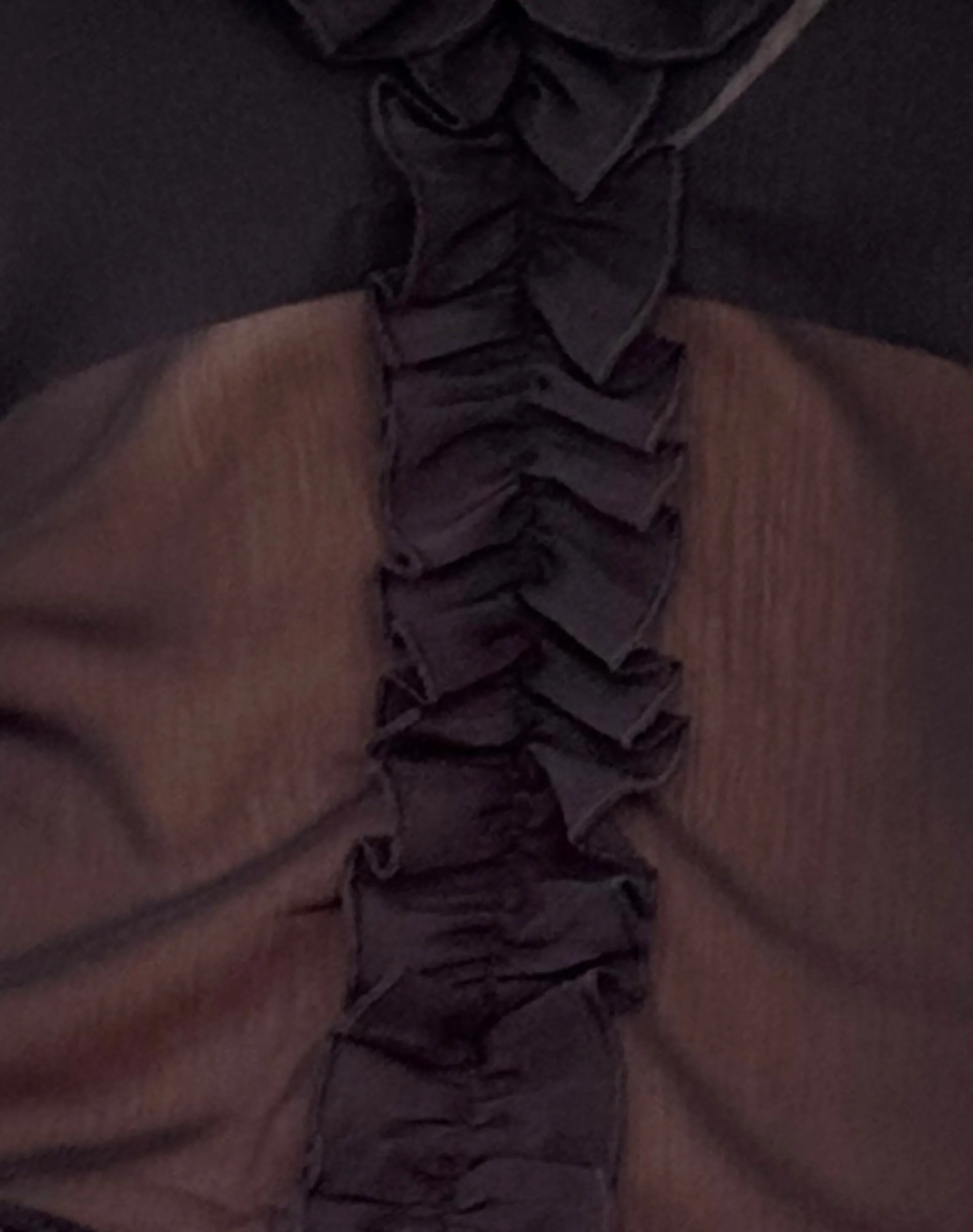 Motel Rocks Going Out Tops-Adriana Ruffle Top in Chiffon Black