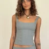 Motel Rocks Basics | Co-Ords-Ailsa Tie Back Top in Grey