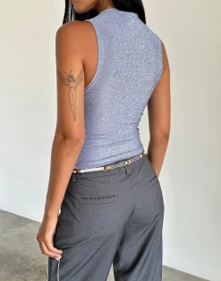 Motel Rocks Basic Tops | Vest Tops-Airien Tank Top in Shimmer Blue