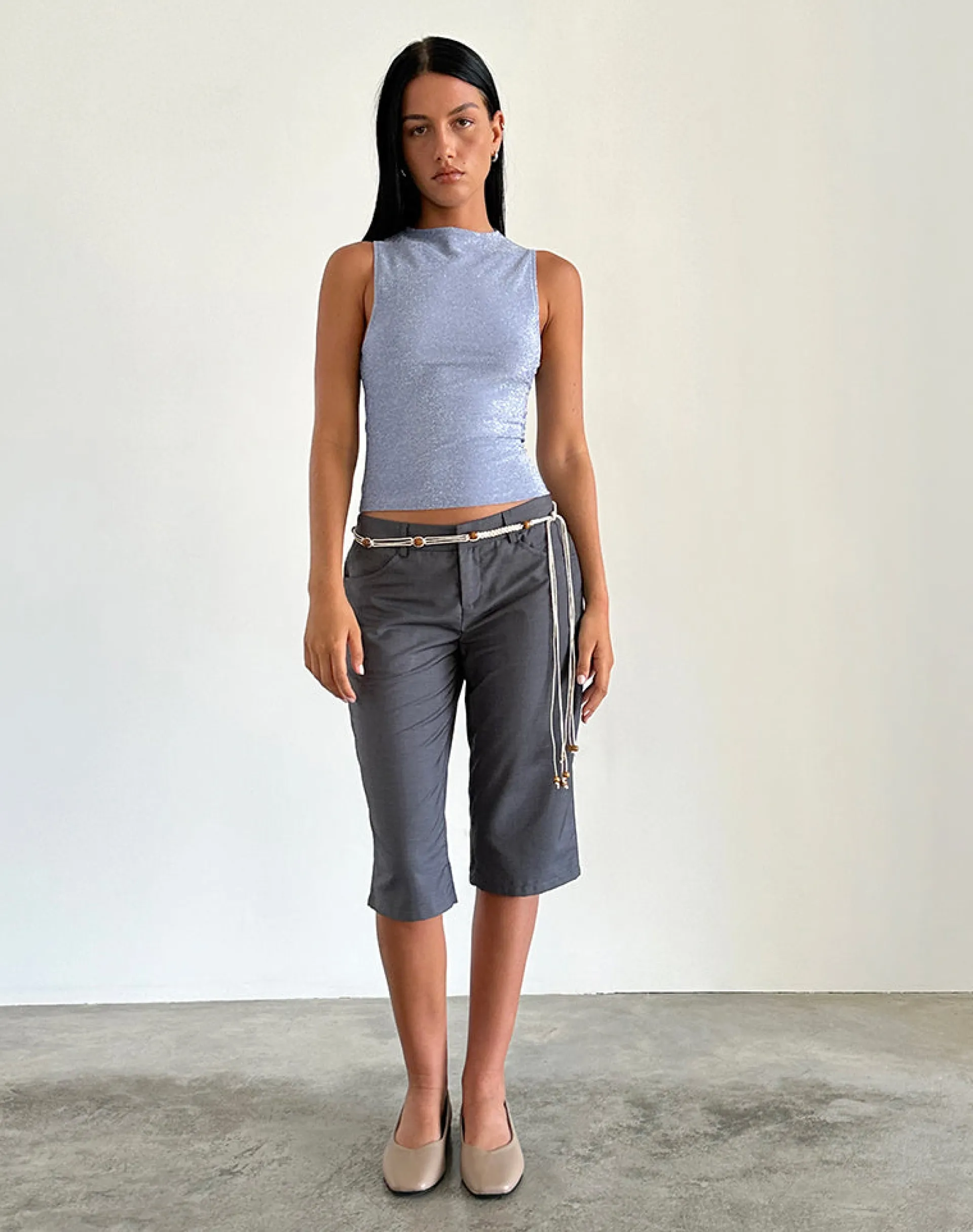 Motel Rocks Basic Tops | Vest Tops-Airien Tank Top in Shimmer Blue