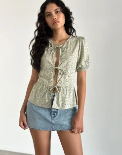 Motel Rocks Shirts And Blouses | Printed Tops-Ajasi Blouse in Parma Violet ParmaViolet