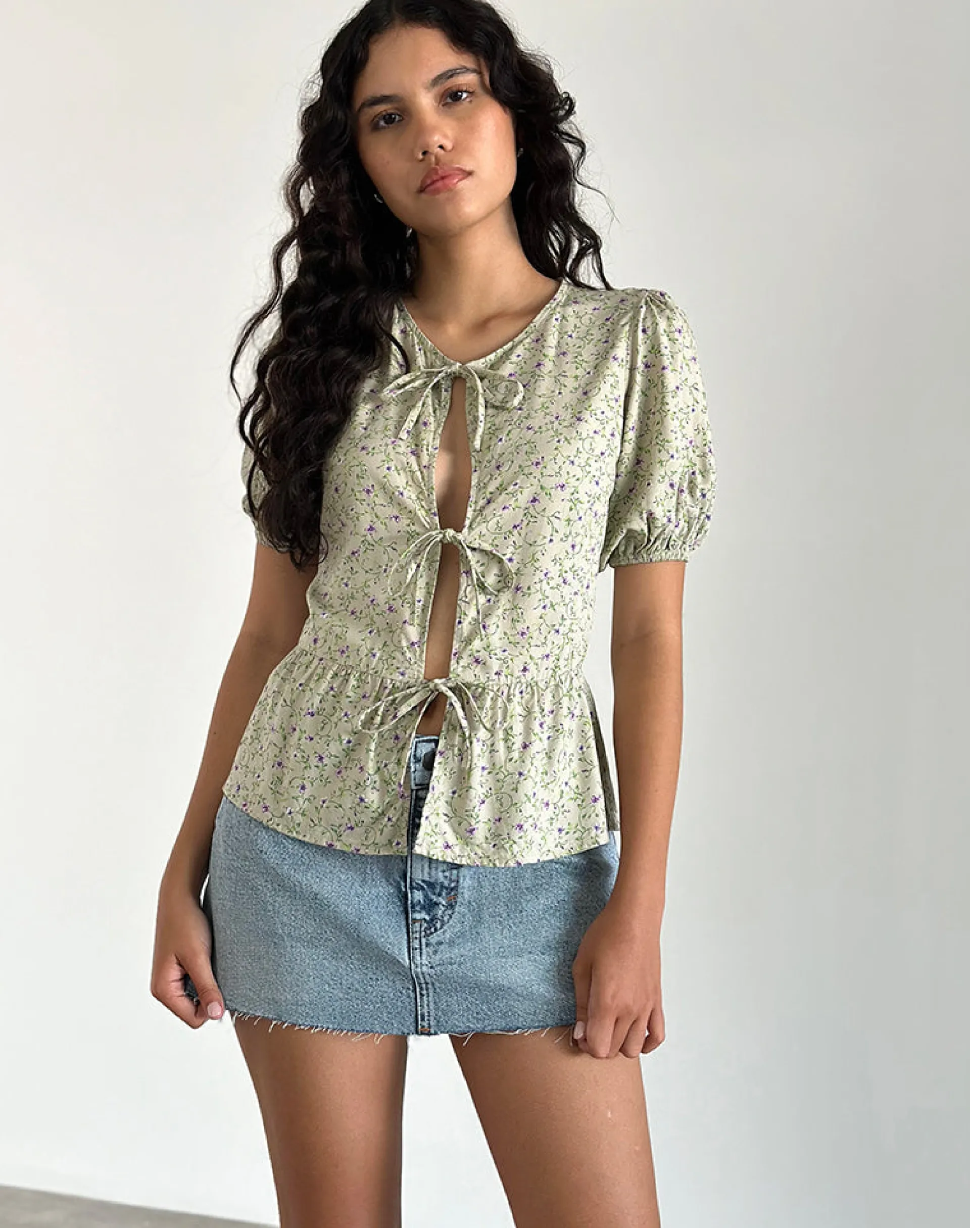 Motel Rocks Shirts And Blouses | Printed Tops-Ajasi Blouse in Parma Violet ParmaViolet