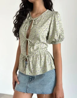 Motel Rocks Shirts And Blouses | Printed Tops-Ajasi Blouse in Parma Violet ParmaViolet