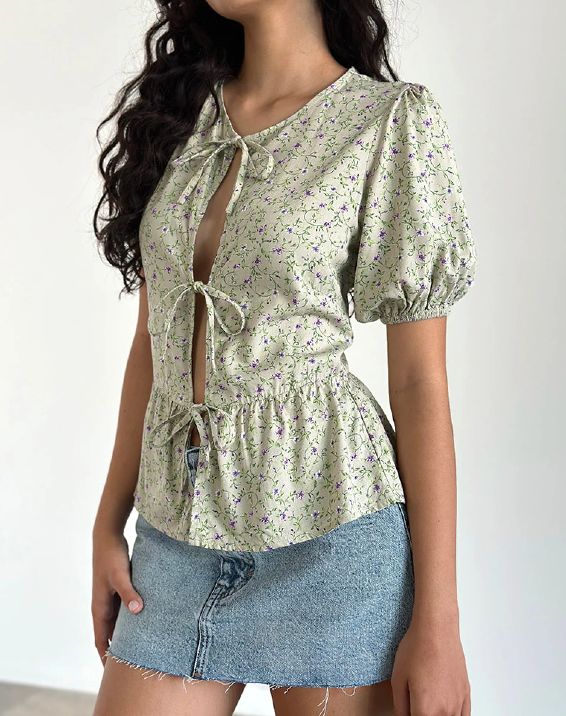 Motel Rocks Shirts And Blouses | Printed Tops-Ajasi Blouse in Parma Violet ParmaViolet