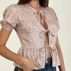 Motel Rocks Shirts And Blouses-Ajasi Blouse in 70s Prairie Girl 70sprairiegirlflock