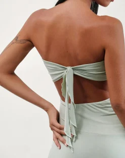 Motel Rocks Bandeau Dresses | Party Dresses-Akira Bandeau Midi Dress in Slinky Sage