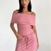 Motel Rocks Co-Ords | A Line Skirts-Allea Mini Skirt in Dusky Pink Sheer Knit