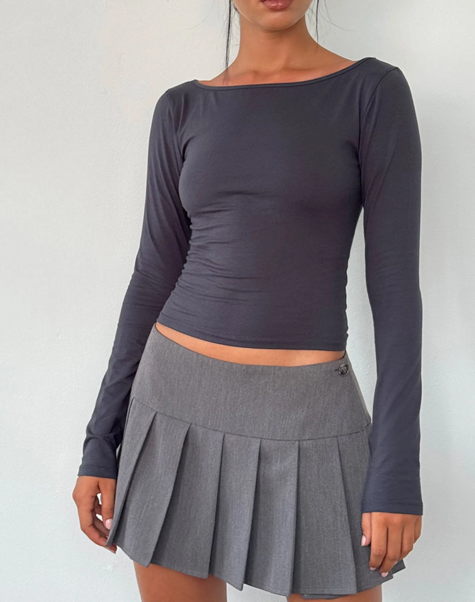 Motel Rocks Basic Tops | Long Sleeve Tops-Amabon Long Sleeve Top in Ocean Storm OceanStorm