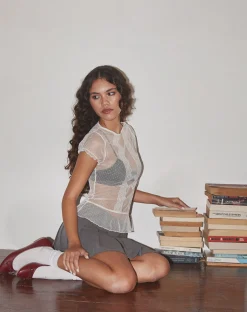 Motel Rocks Shirts And Blouses | Going Out Tops-Amrita Unlined Top in Dobby Mesh Cream DobbyMeshCream