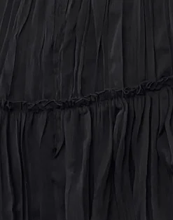 Motel Rocks Midi Skirts-Anahita Tiered Skirt in Chiffon Black ChiffonBlack