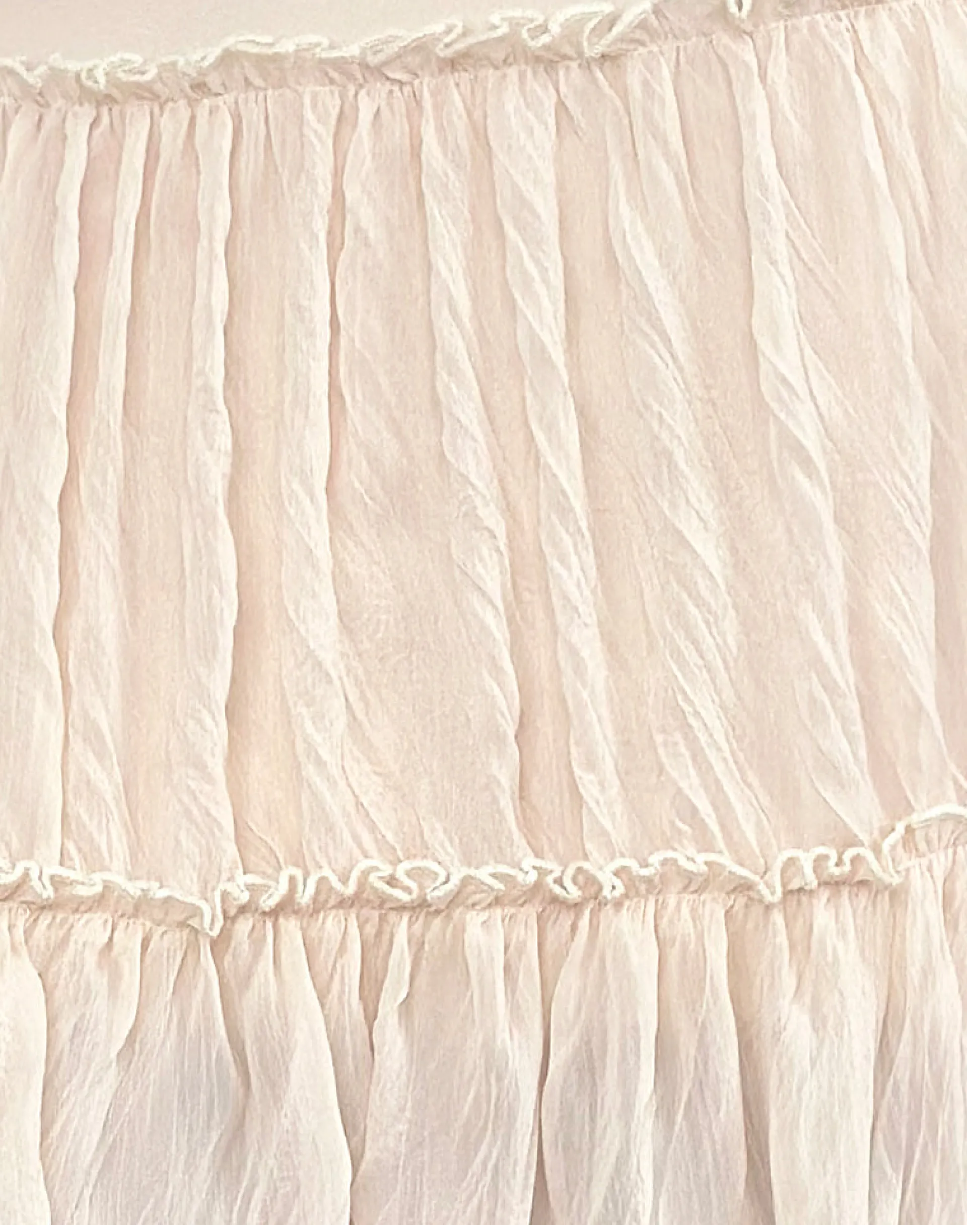 Motel Rocks Midi Skirts-Anahita Tiered Skirt in Chiffon Buttercream ChiffonButtercream