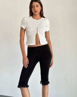 Motel Rocks Crop Tops-Anara Top in Crinkle Ivory CrinkleIvory