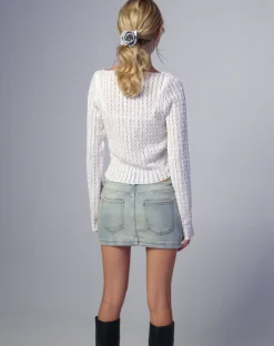 Motel Rocks Long Sleeve Tops-Angela Long Sleeve Top in Crinkle White CrinkleWhite