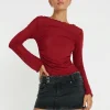 Motel Rocks Long Sleeve Tops-Armina Long Sleeve Top in Burgundy