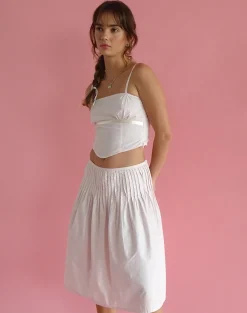 Motel Rocks Co-Ords | A Line Skirts-Asada Midi Skirt in Light Pink LightPink