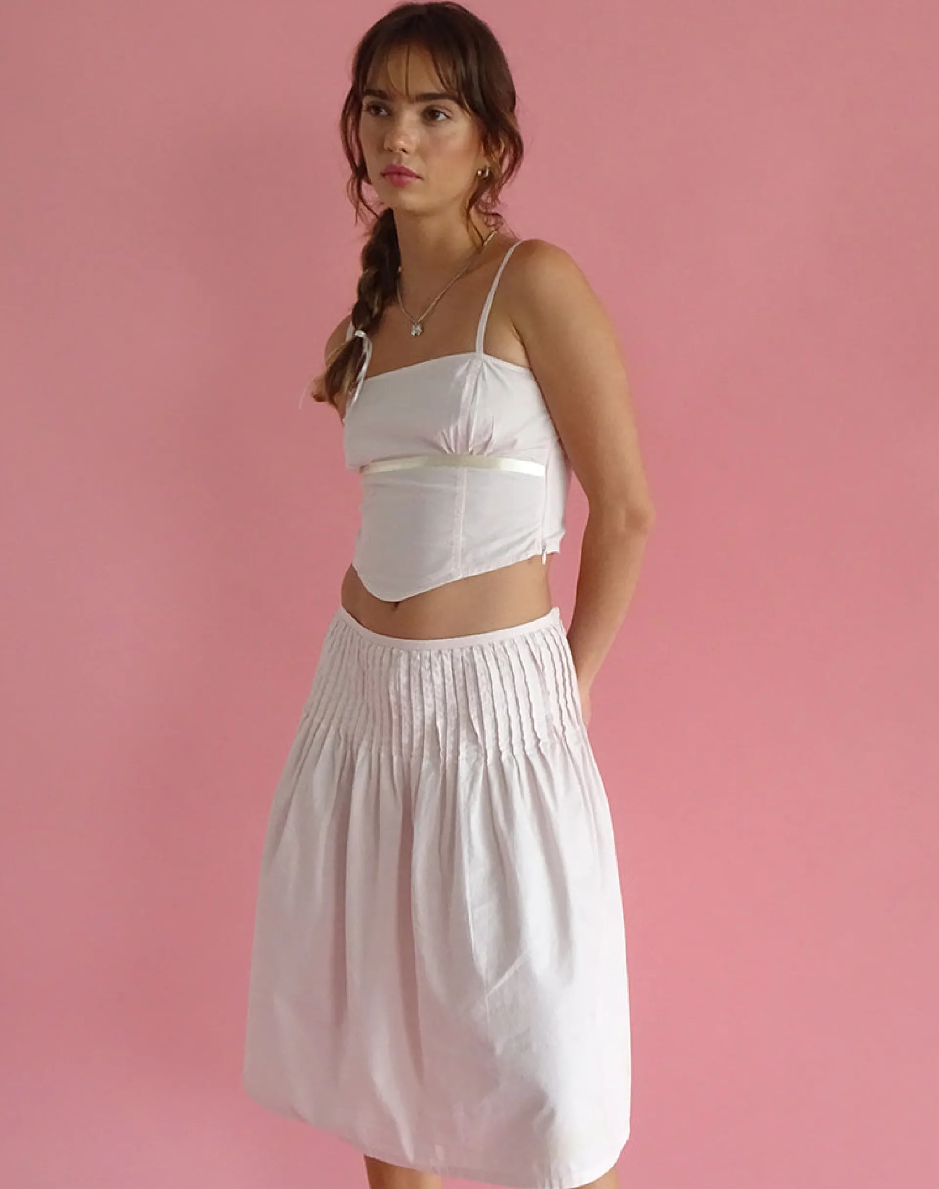 Motel Rocks Co-Ords | A Line Skirts-Asada Midi Skirt in Light Pink LightPink