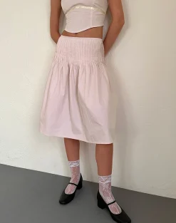 Motel Rocks Co-Ords | A Line Skirts-Asada Midi Skirt in Light Pink LightPink