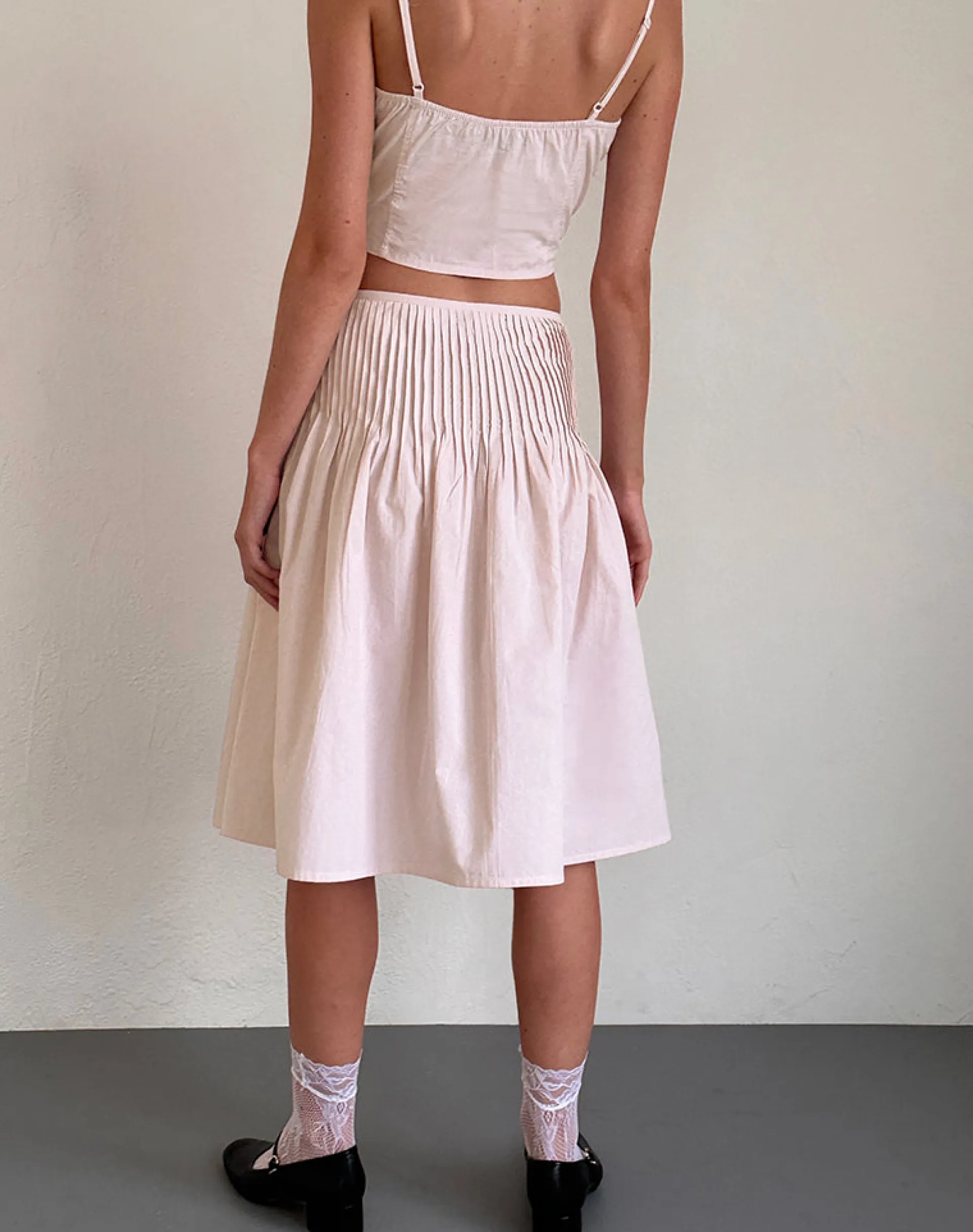 Motel Rocks Co-Ords | A Line Skirts-Asada Midi Skirt in Light Pink LightPink