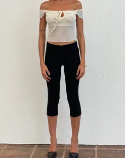 Motel Rocks Tailoring | Basics-Asla Cropped Capri Trouser in Stretch Tailoring Black