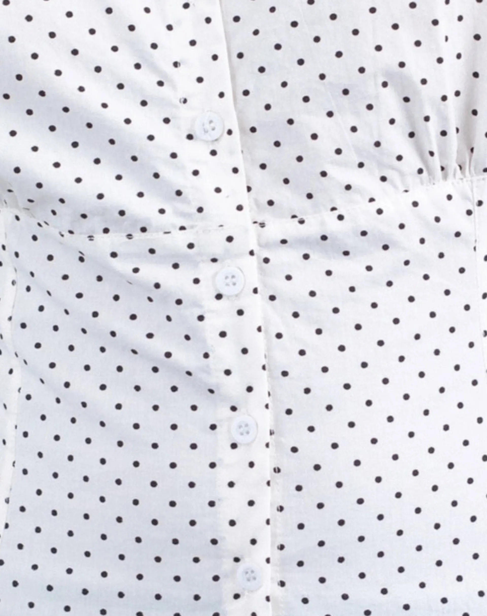 Motel Rocks Shirts And Blouses | Printed Tops-Aspen Puff Sleeve Blouse in Micro Polka White and Black