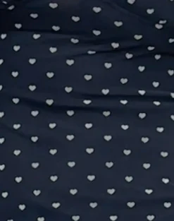 Motel Rocks Printed Dresses | Party Dresses-Astika Mini Dress in Heart Flock Navy Yellow HeartFlockNavyYellow
