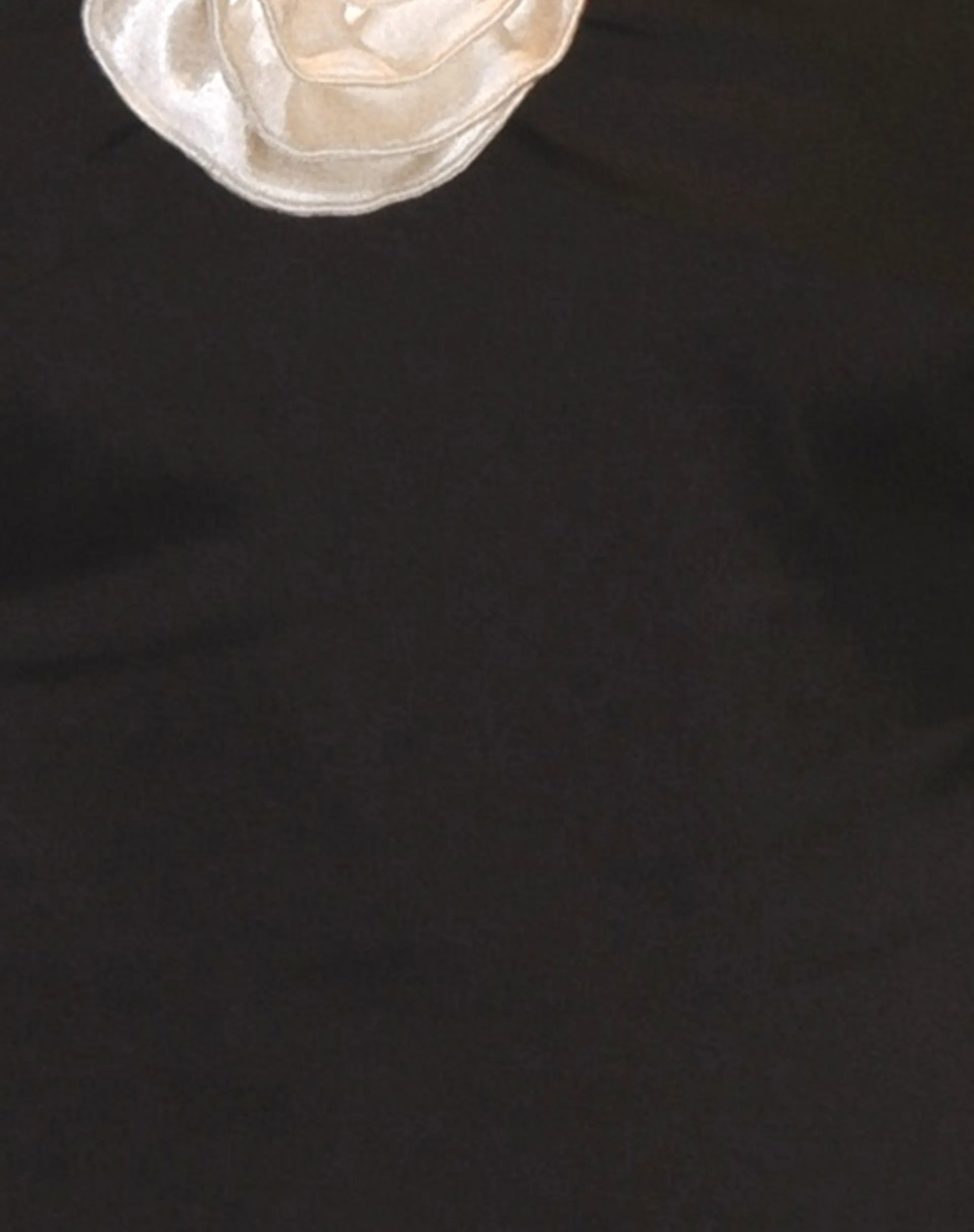 Motel Rocks Bandeau Tops | Going Out Tops-Astrum Bandeau Satin Top in with Rosette Black