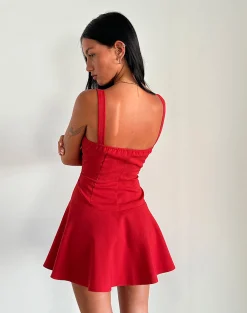 Motel Rocks Party Dresses | Mini Dresses-Audra Mini Dress in Red