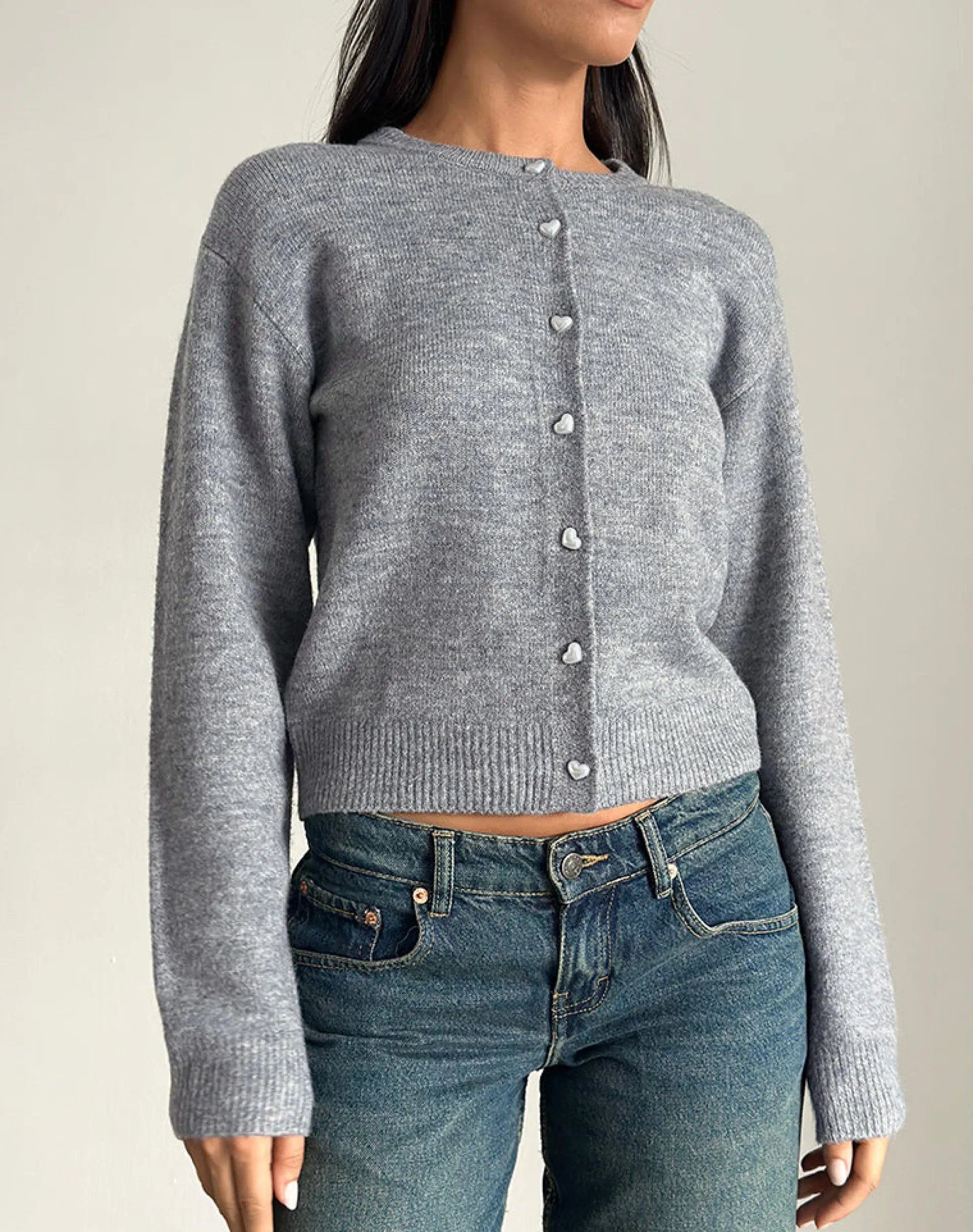 Motel Rocks Jumpers-Aura Cardigan in Dusty Grey DustyGrey