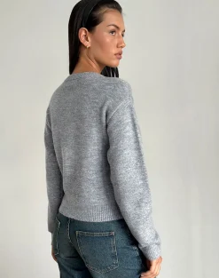Motel Rocks Jumpers-Aura Cardigan in Dusty Grey DustyGrey
