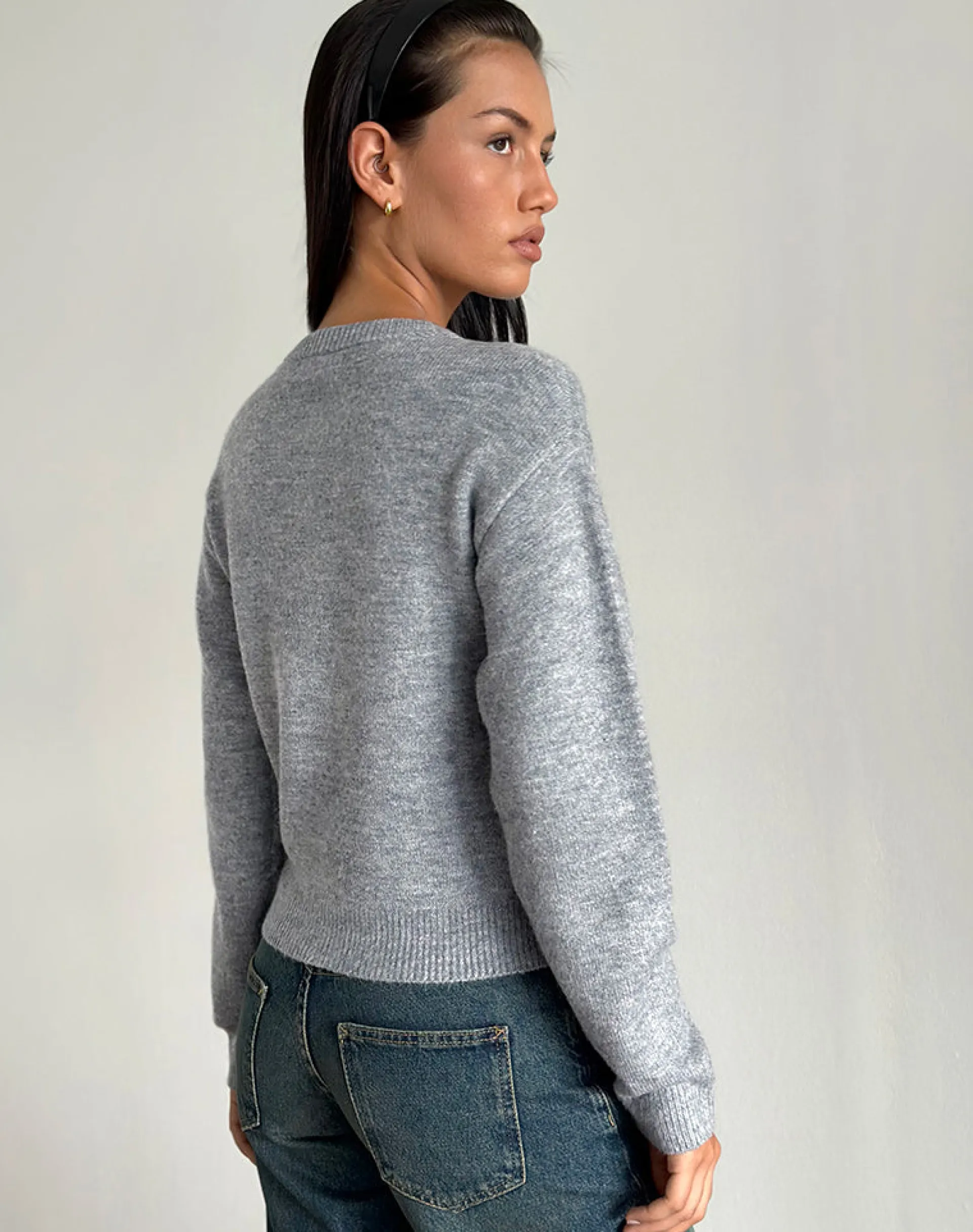 Motel Rocks Jumpers-Aura Cardigan in Dusty Grey DustyGrey