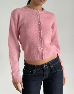 Motel Rocks Cardigans-Aura Cardigan in Dusty Pink DustyPink