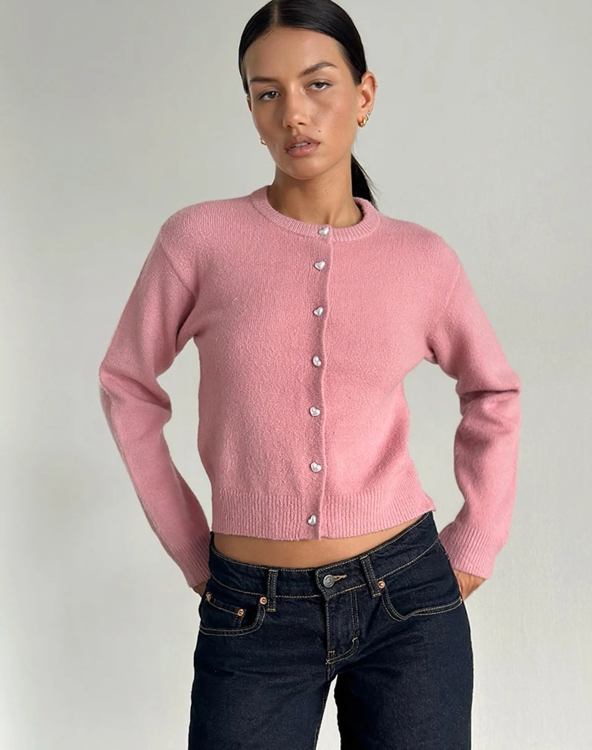 Motel Rocks Cardigans-Aura Cardigan in Dusty Pink DustyPink