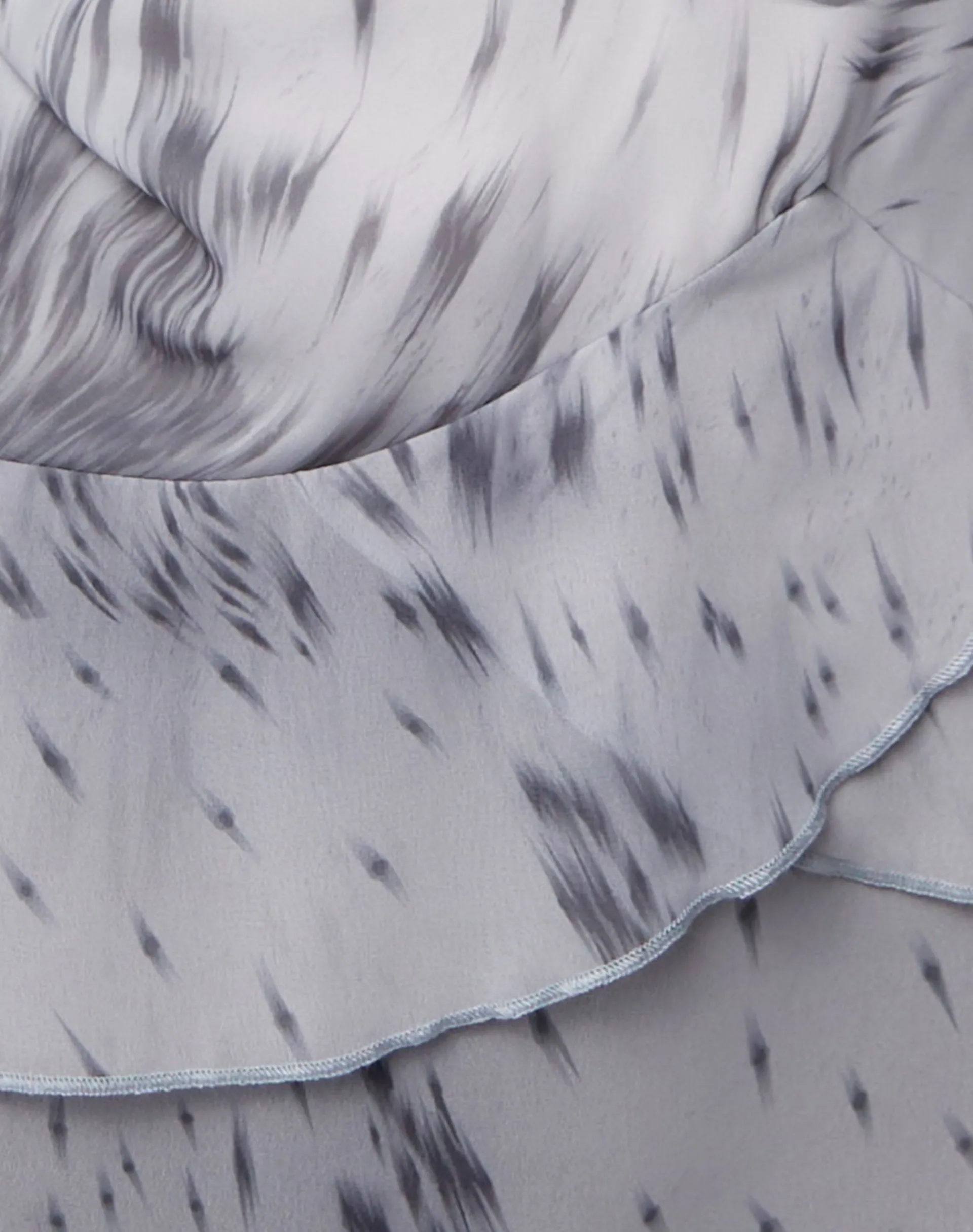 Motel Rocks Printed Tops | Strappy Tops-Aurel Waterfall Ruffle Cami Top in Distorted Animal Print