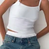 Motel Rocks Basics | Vest Tops-Aus Ribbed Vest Top in White