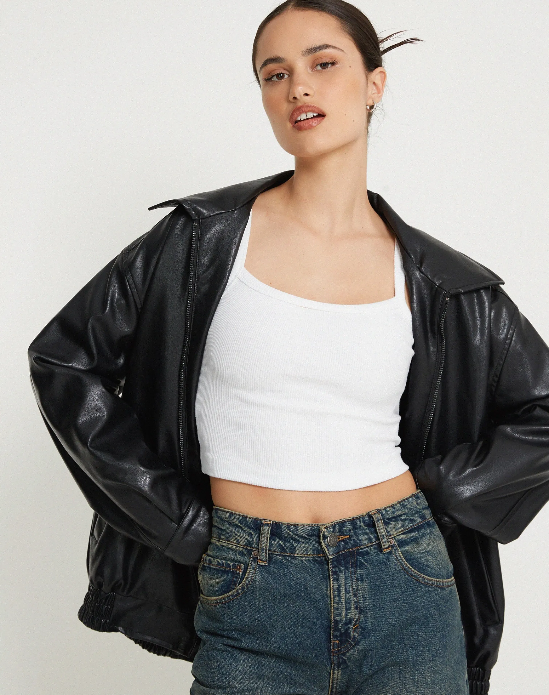 Motel Rocks Basics | Vest Tops-Aus Ribbed Vest Top in White