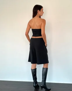 Motel Rocks Tailoring | Basics-Ayna Longline Shorts in Tailoring Black