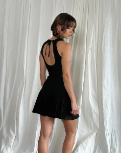 Motel Rocks Tailoring | Day Dresses-Ayosa Backless Mini Dress in Black