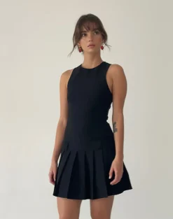 Motel Rocks Tailoring | Day Dresses-Ayosa Backless Mini Dress in Black
