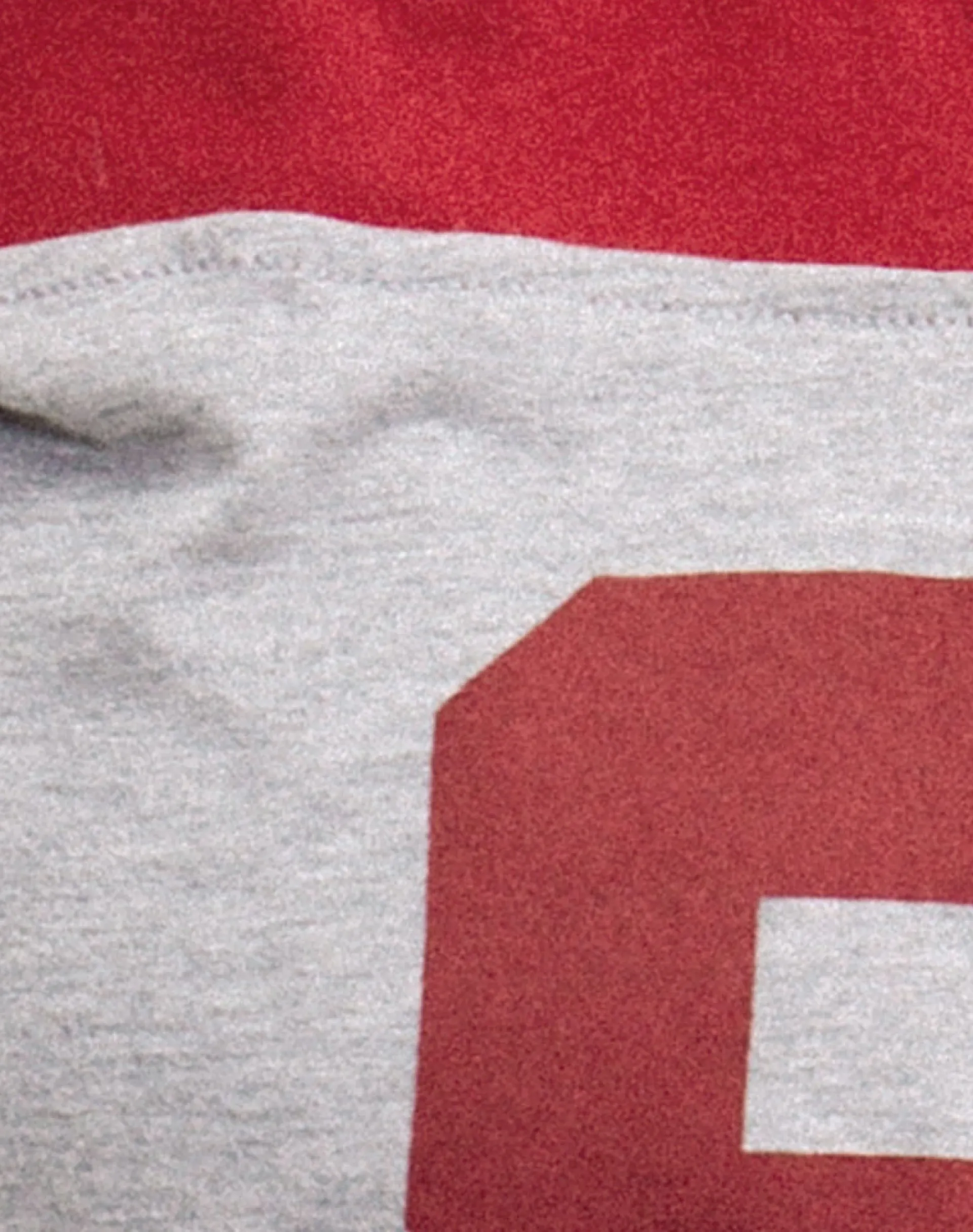 Motel Rocks Basic Tops | Printed Tops-Balap Oversized Top in Grey Marl and Adrenaline Red with '86' Emb