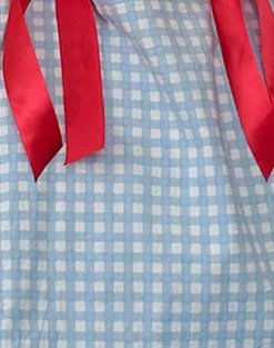 Motel Rocks Accessories-Barbara Tote Bag in Blue Gingham with Red Bow