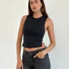 Motel Rocks Basics | Basic Tops-Baruna Tie Back Top in Black