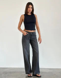 Motel Rocks Basics | Basic Tops-Baruna Tie Back Top in Black