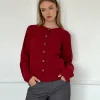 Motel Rocks Cardigans-Bavana Cardigan in Deep Red DeepRed