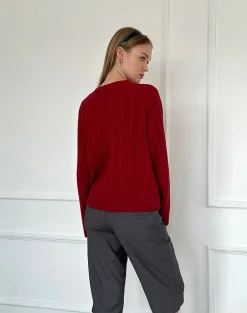 Motel Rocks Cardigans-Bavana Cardigan in Deep Red DeepRed