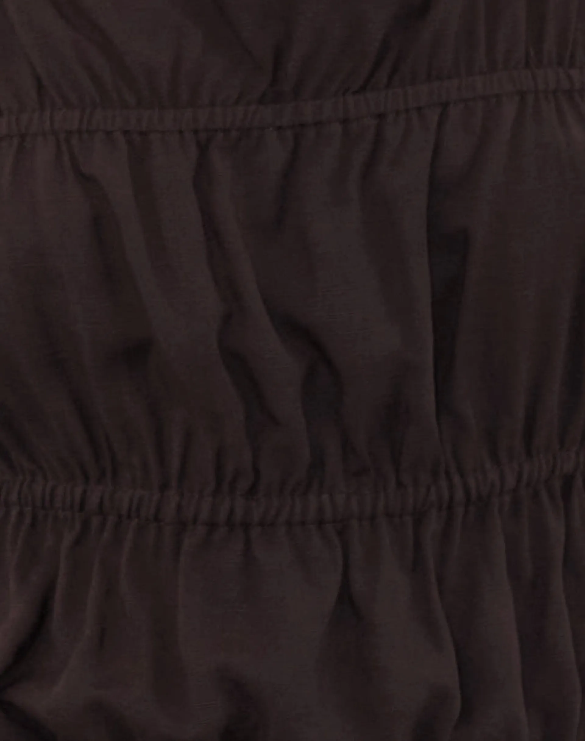 Motel Rocks Vest Tops-Beck Ruched Tie Strap Top in Bitter Chocolate