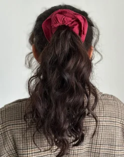 Motel Rocks Accessories-Bel Oversized Scrunchie in Adrenaline Red